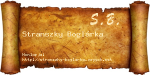 Stranszky Boglárka névjegykártya